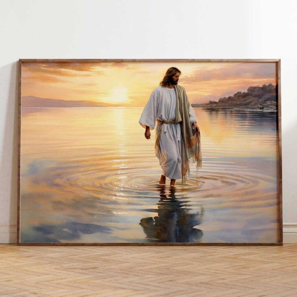 Jesus Walking on Water: Christian Jesus Art Gift