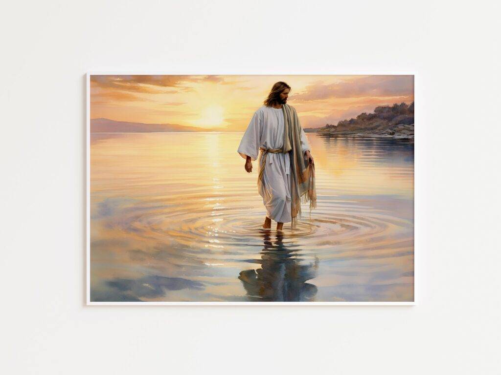 Jesus Walking on Water: Christian Jesus Art Gift - Image 2