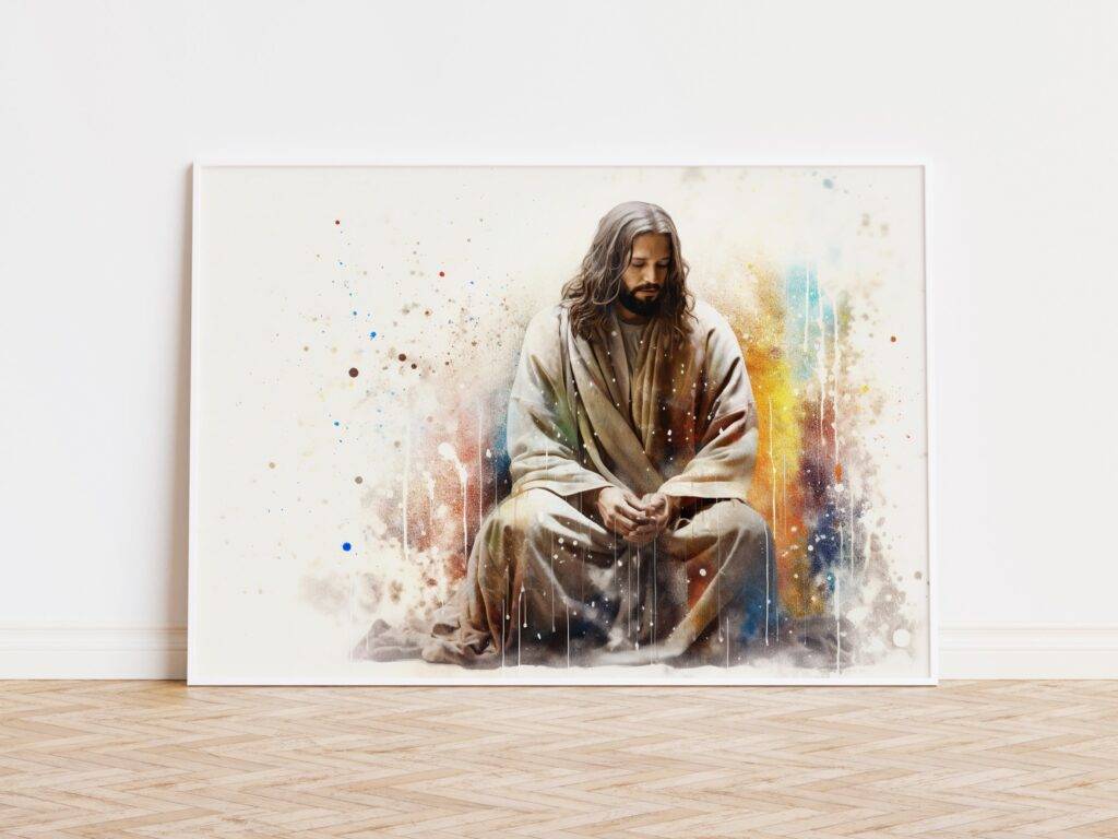 Jesus Praying Wall Art - Image 2
