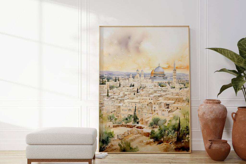 Jerusalem Watercolor Wall Art - Image 2