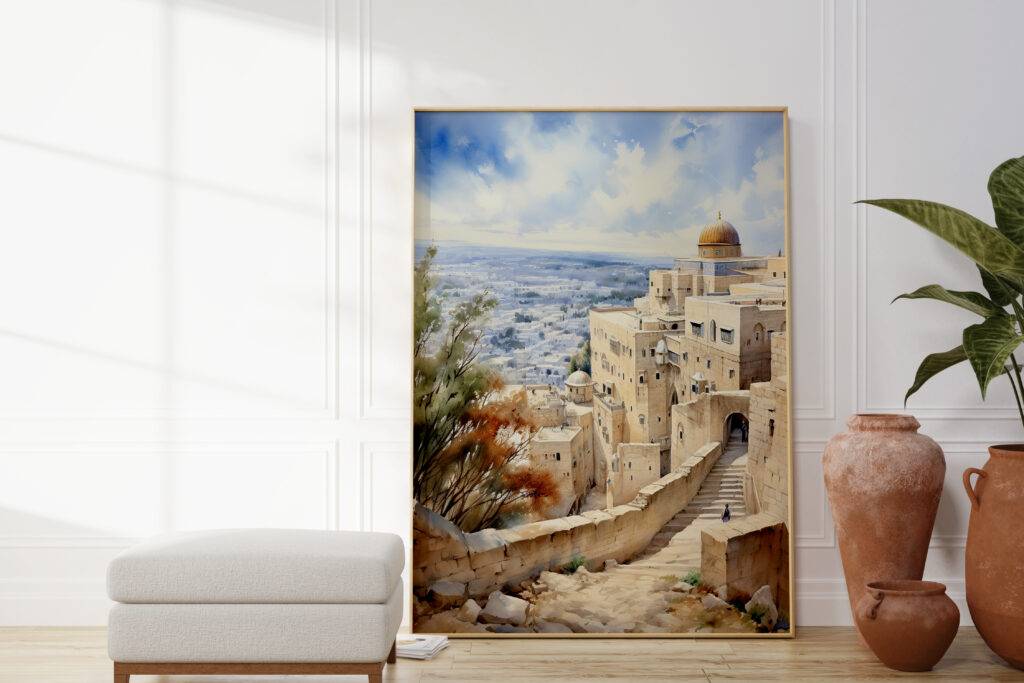 Jerusalem Watercolor Wall Art - Image 2