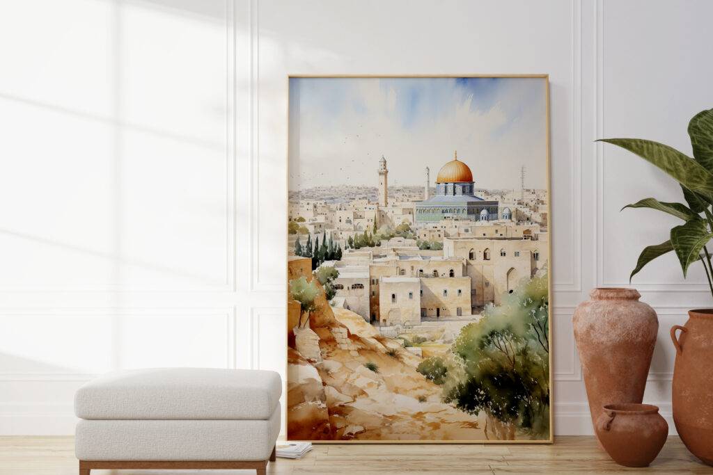 Jerusalem Watercolor Wall Art - Image 2