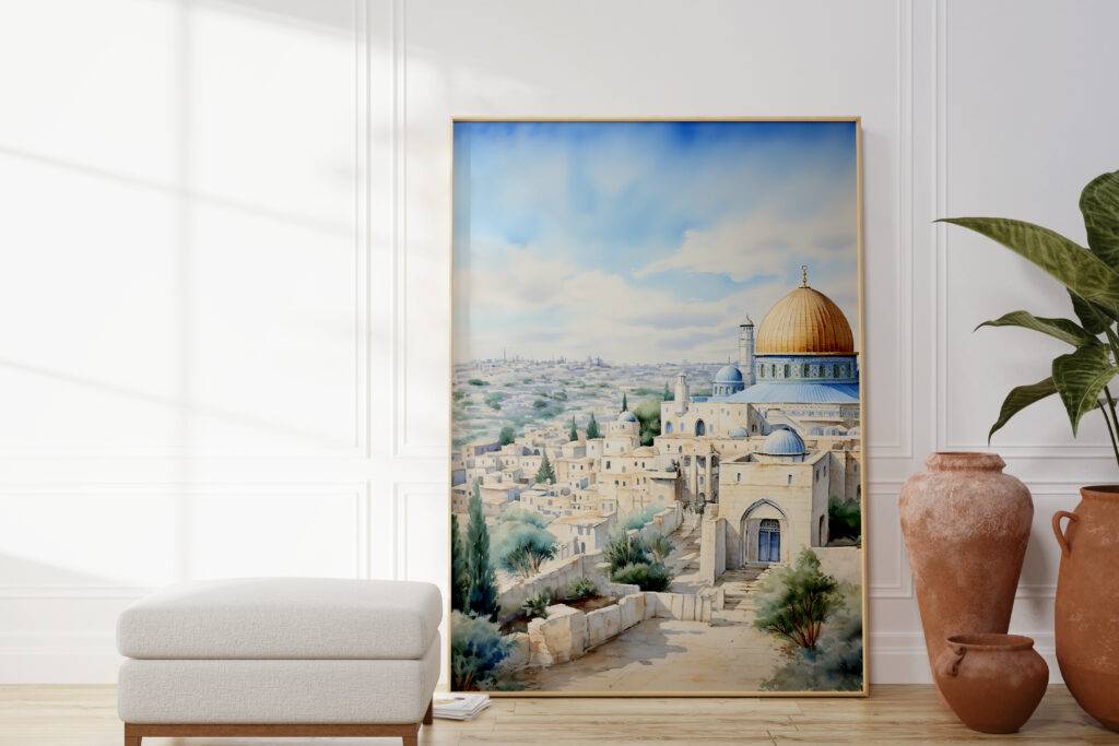 Jerusalem Watercolor Wall Art - Image 2