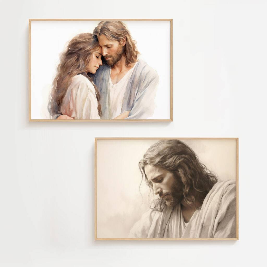 Jesus Christ Wall Art - Set of Two
