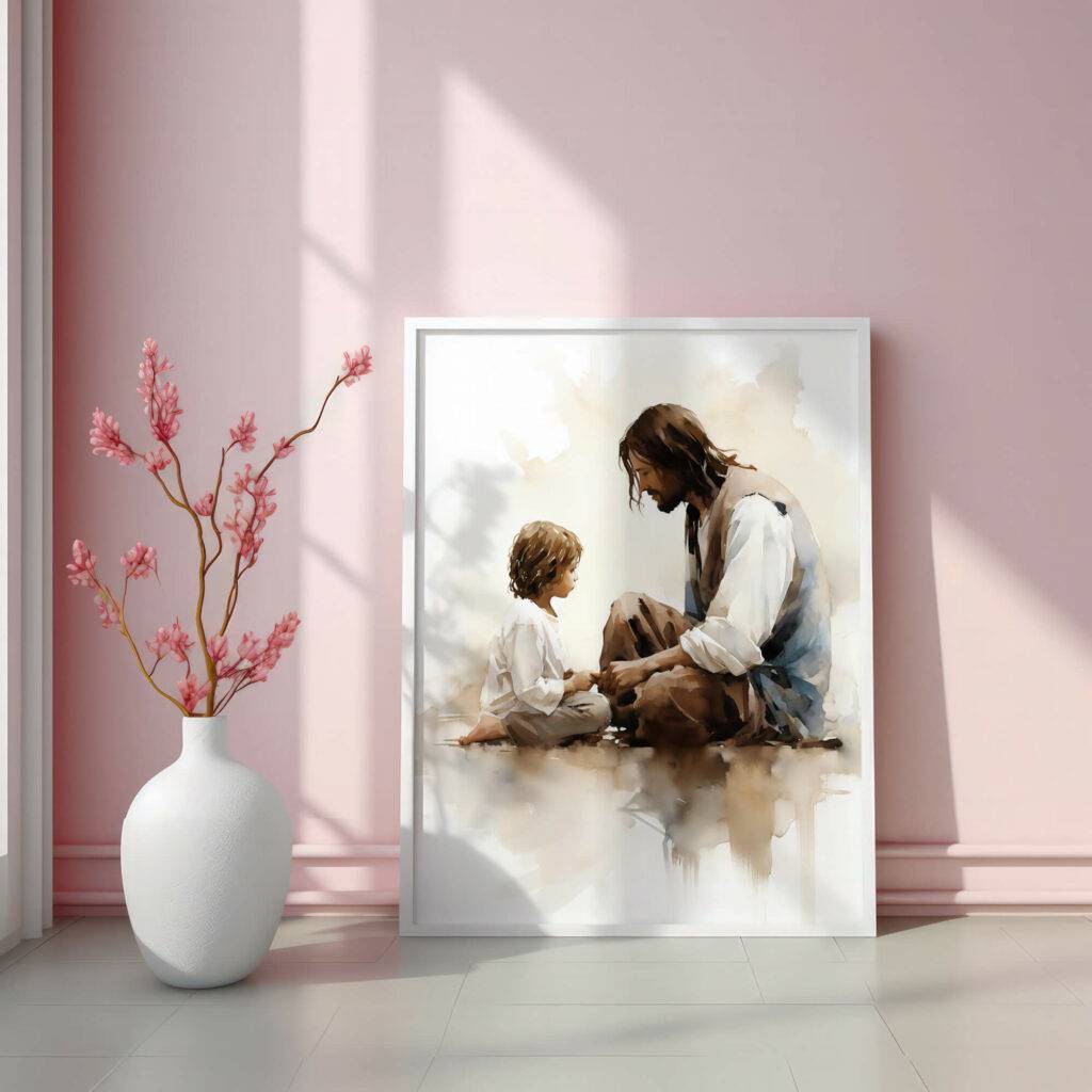 Jesus and Child Wall Art - Image 3