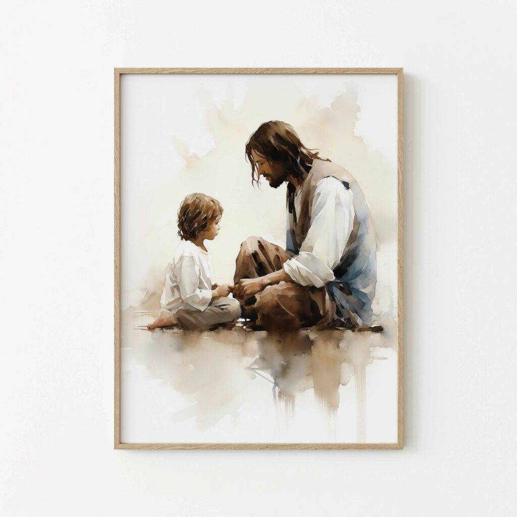 Jesus and Child Wall Art - Image 2