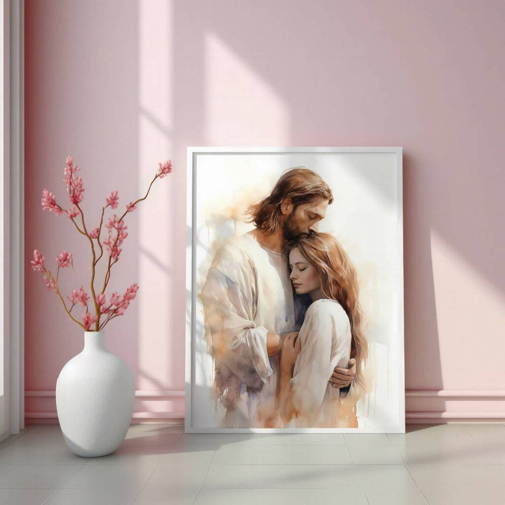 Jesus and Woman Wall Art - Image 3