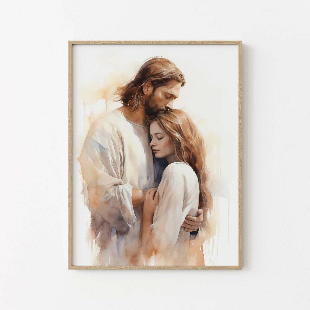 Jesus and Woman Wall Art - Image 2