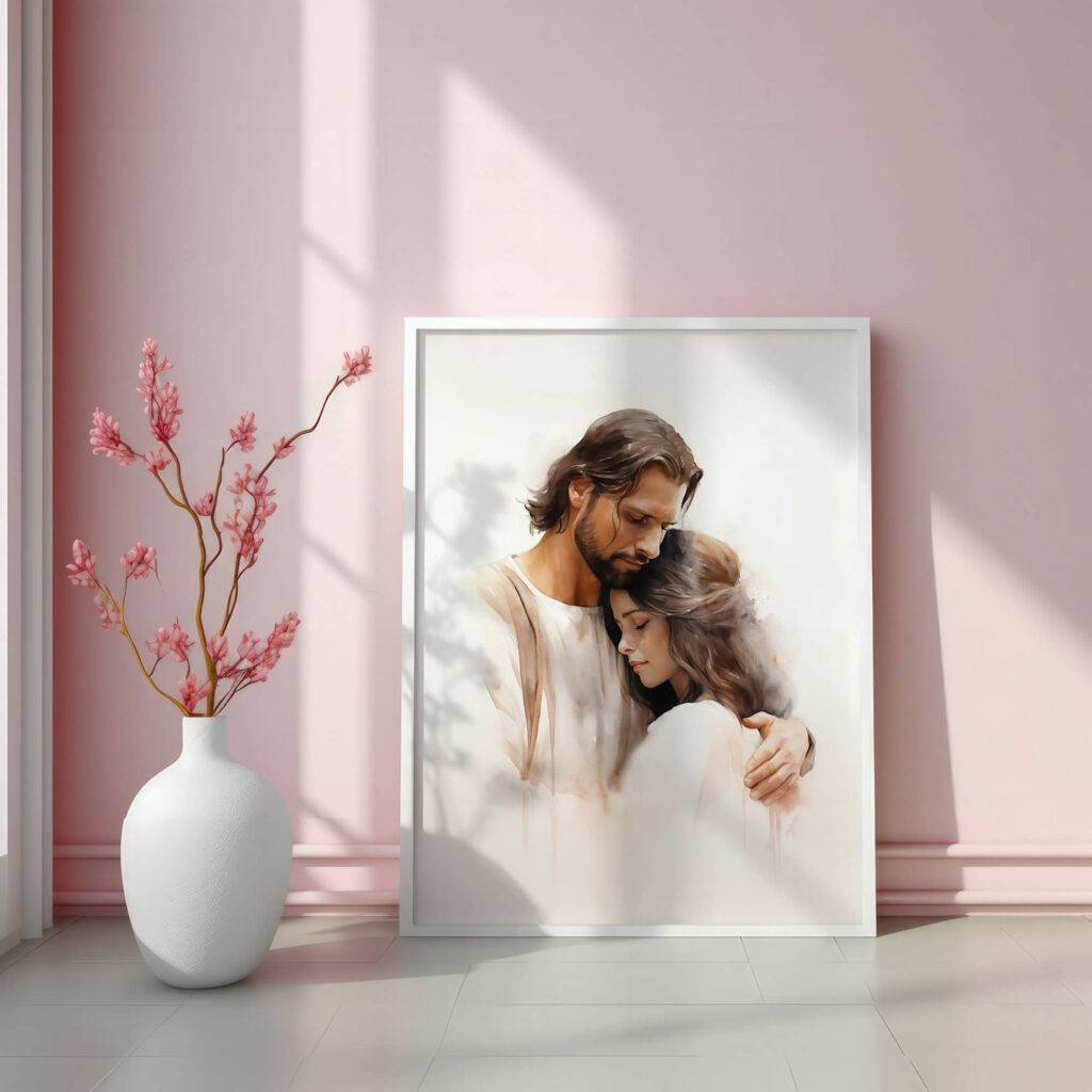Jesus and Woman Wall Art - Image 3