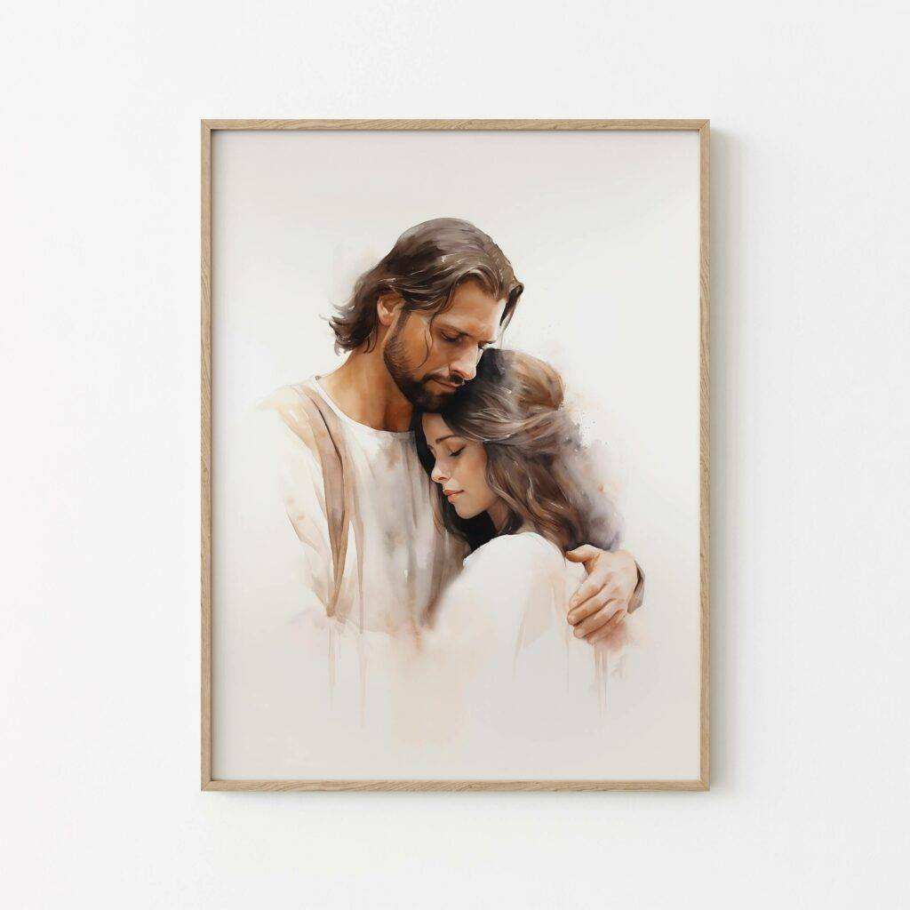 Jesus and Woman Wall Art - Image 2
