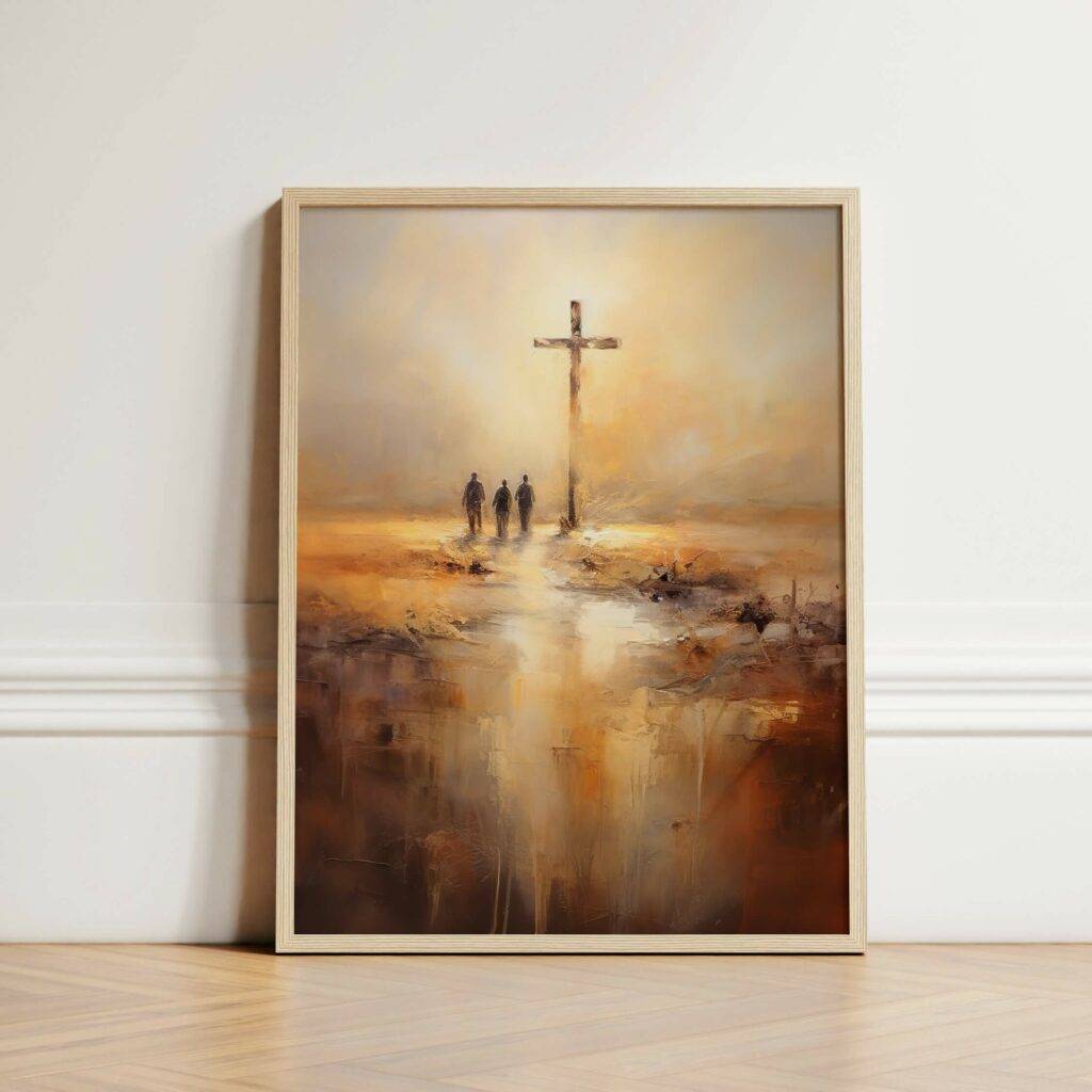 Christianity Cross Wall Art - Oil Painting