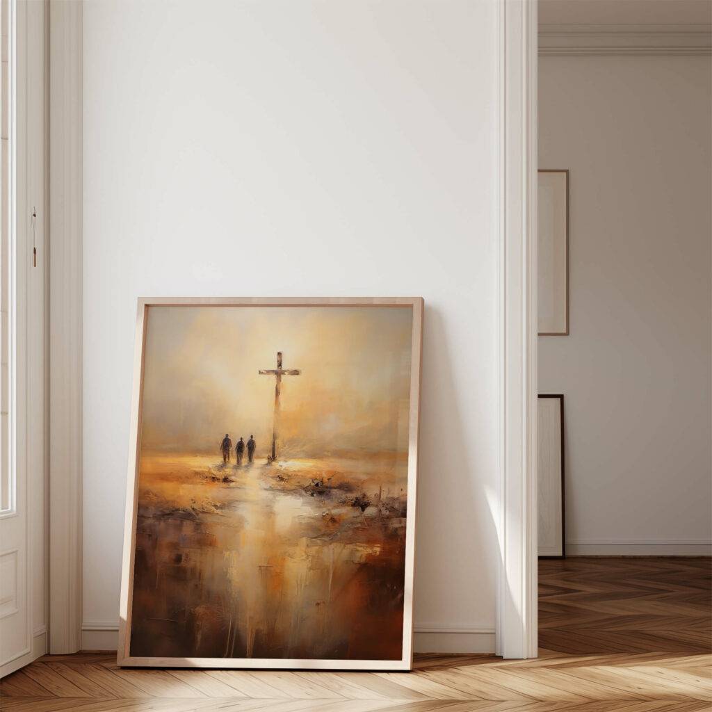 Christianity Cross Wall Art - Oil Painting - Image 2