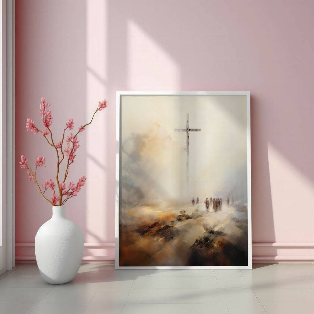 Christianity Cross Wall Art - Oil Painting - Image 3