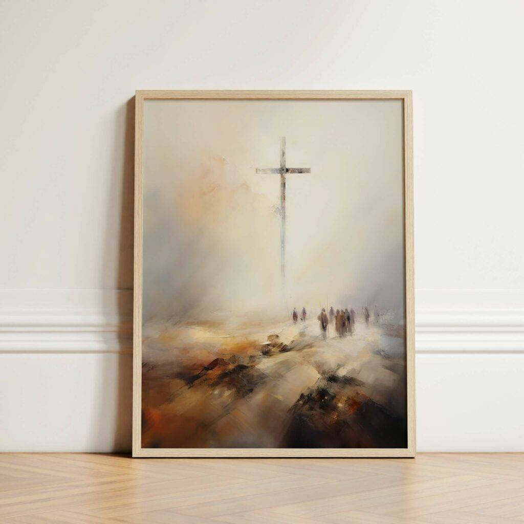 Christianity Cross Wall Art - Oil Painting