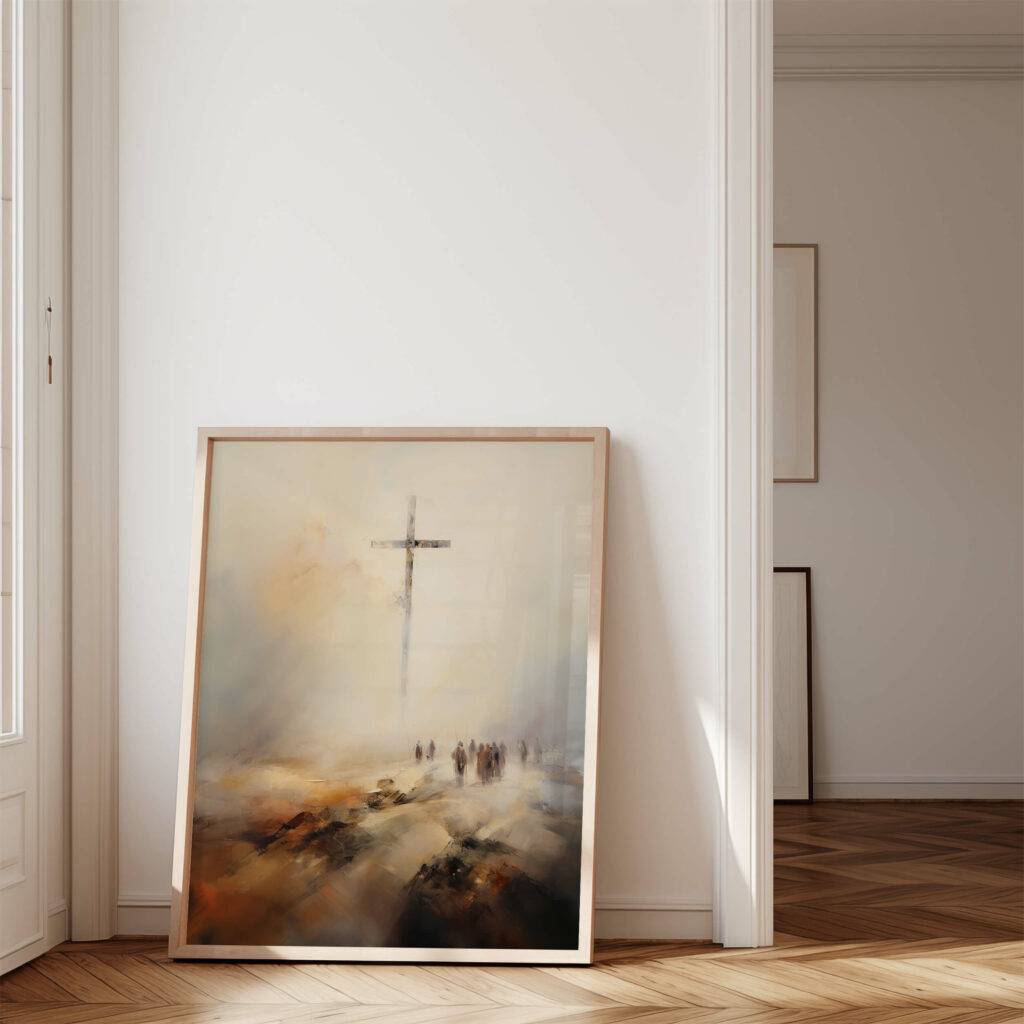 Christianity Cross Wall Art - Oil Painting - Image 4
