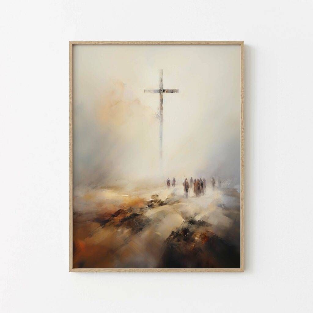 Christianity Cross Wall Art - Oil Painting - Image 2