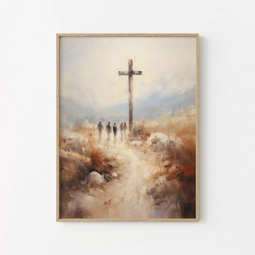 Christianity Cross Wall Art - Oil Painting - Image 3