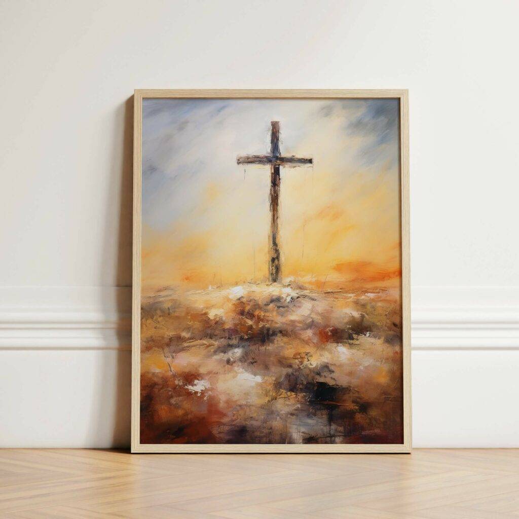 Christianity Cross Wall Art - Oil Painting