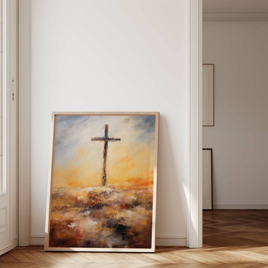 Christianity Cross Wall Art - Oil Painting - Image 4