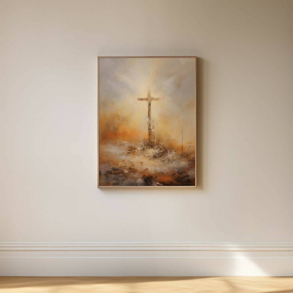 Christianity Cross Wall Art - Oil Painting - Image 4