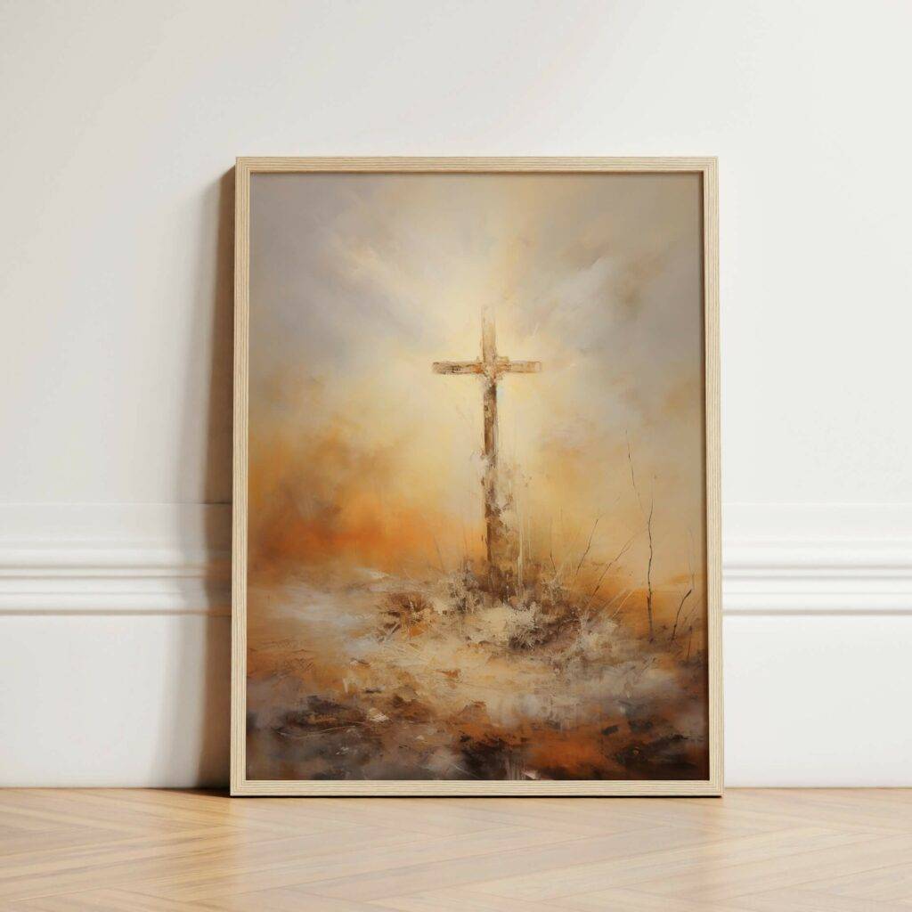 Christianity Cross Wall Art - Oil Painting