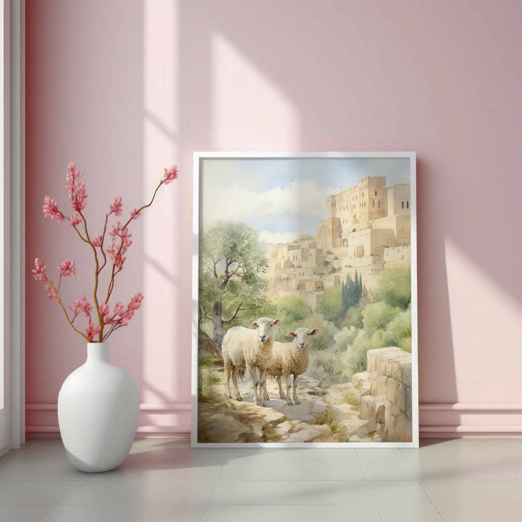 Sheep in Jerusalem Wall Art - Image 3