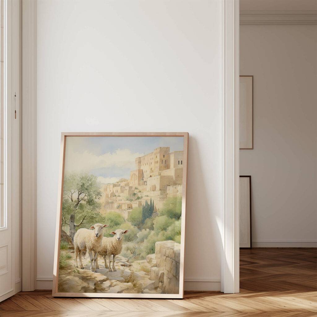 Sheep in Jerusalem Wall Art - Image 4