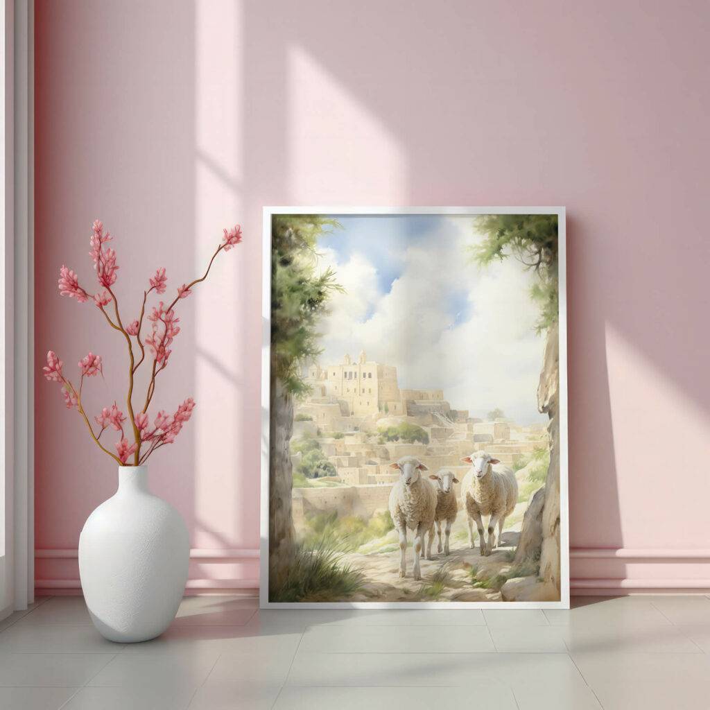 Sheep in Jerusalem Wall Art - Image 3