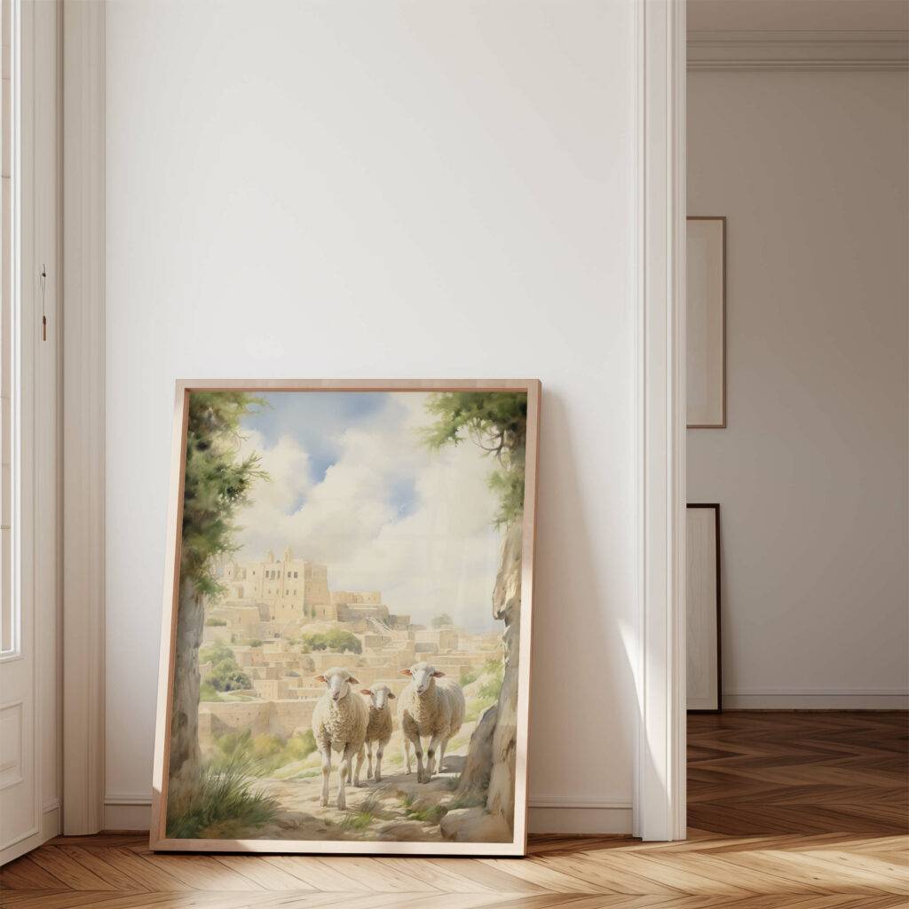 Sheep in Jerusalem Wall Art - Image 4