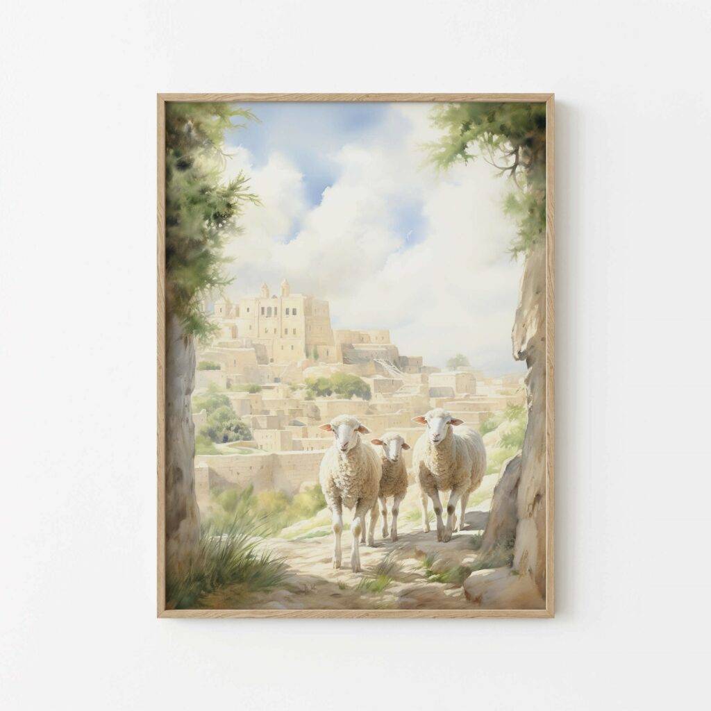 Sheep in Jerusalem Wall Art - Image 2