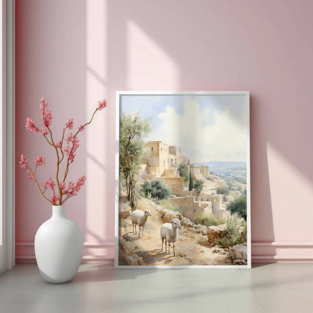 Jerusalem Watercolor Wall Art - Image 3