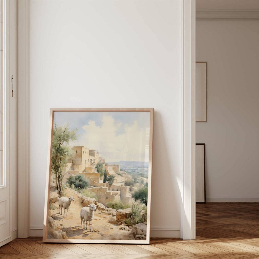 Jerusalem Watercolor Wall Art - Image 4