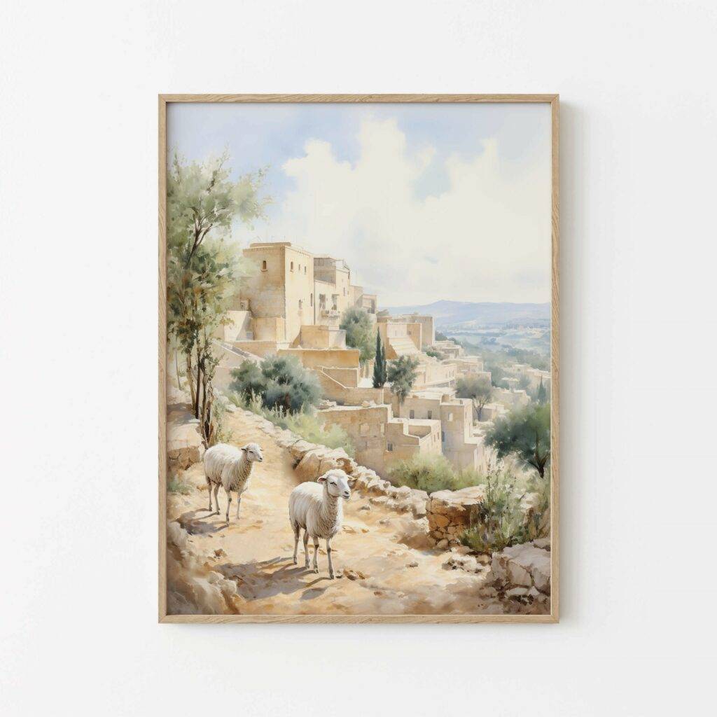 Jerusalem Watercolor Wall Art - Image 2