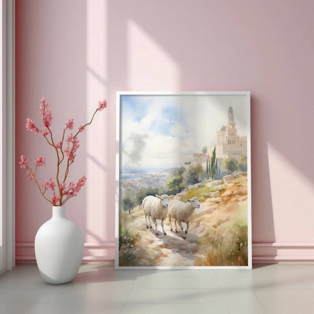 Jerusalem Watercolor Wall Art - Image 3