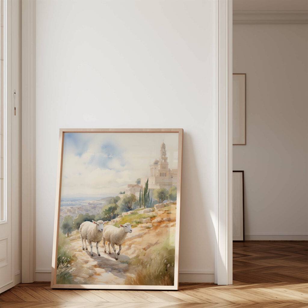 Jerusalem Watercolor Wall Art - Image 4