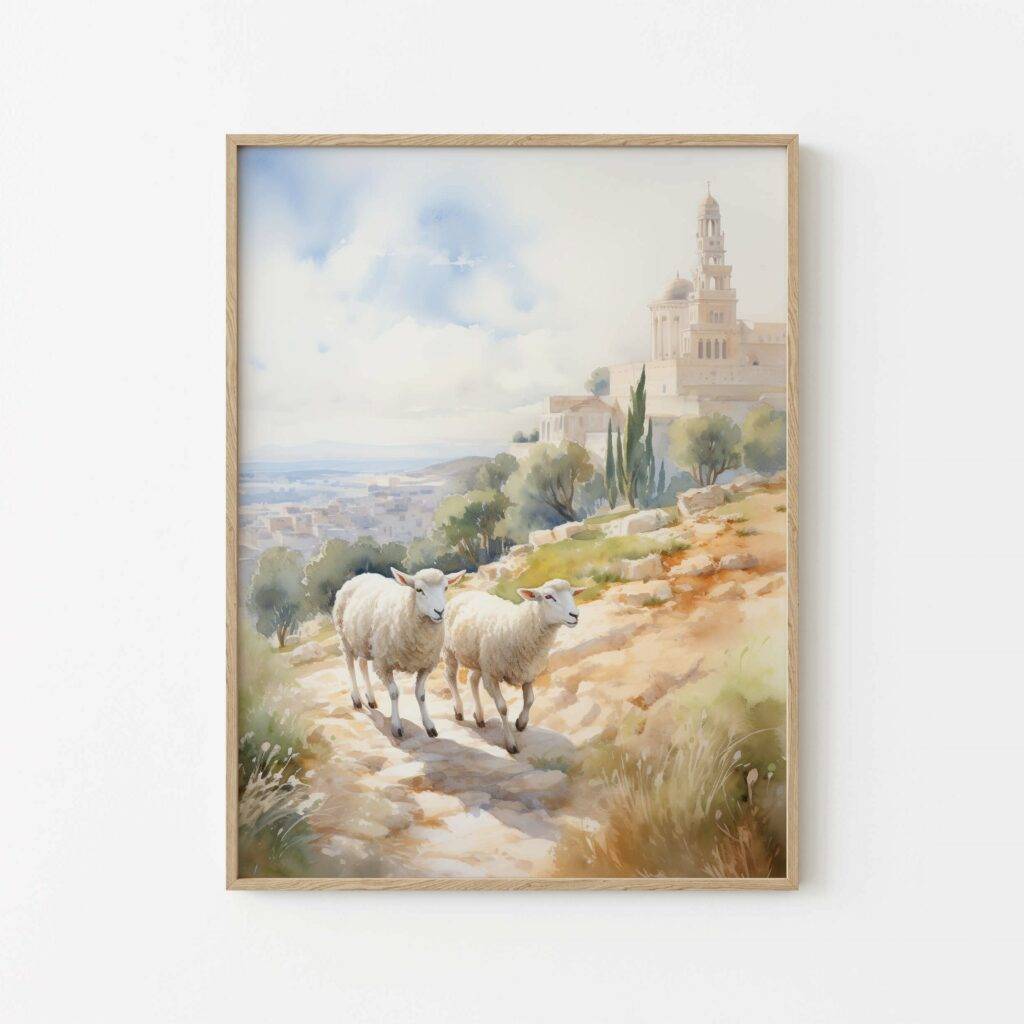 Jerusalem Watercolor Wall Art - Image 2