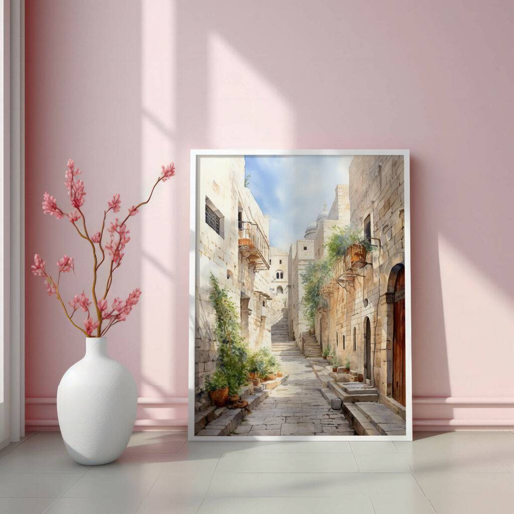Jerusalem Watercolor Wall Art - Image 3