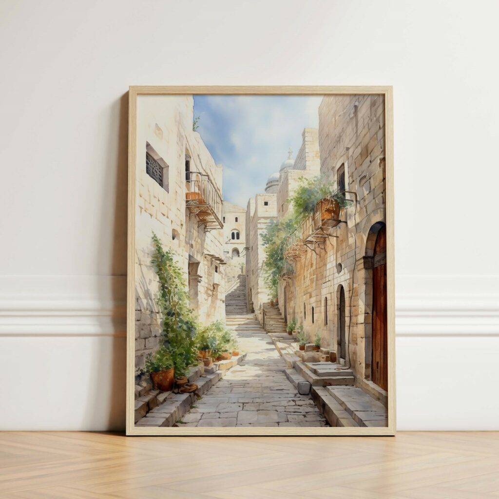 Jerusalem Watercolor Wall Art