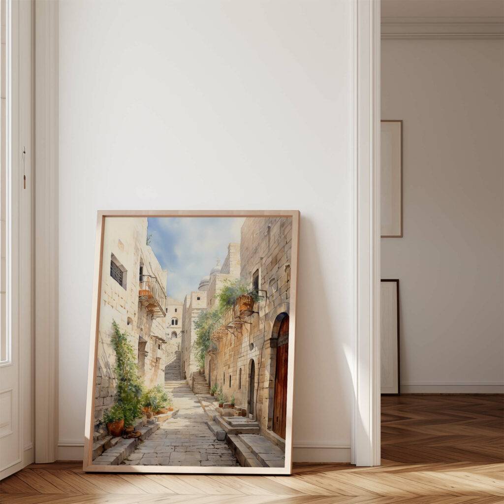 Jerusalem Watercolor Wall Art - Image 4