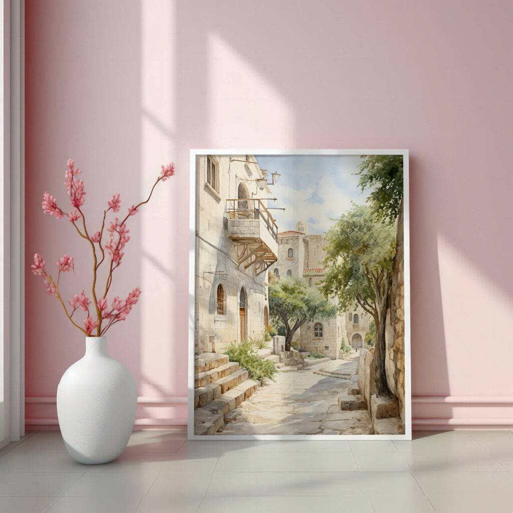 Jerusalem Watercolor Wall Art - Image 3