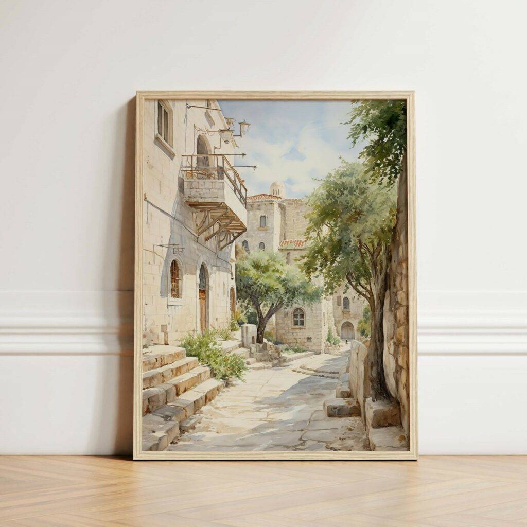 Jerusalem Watercolor Wall Art