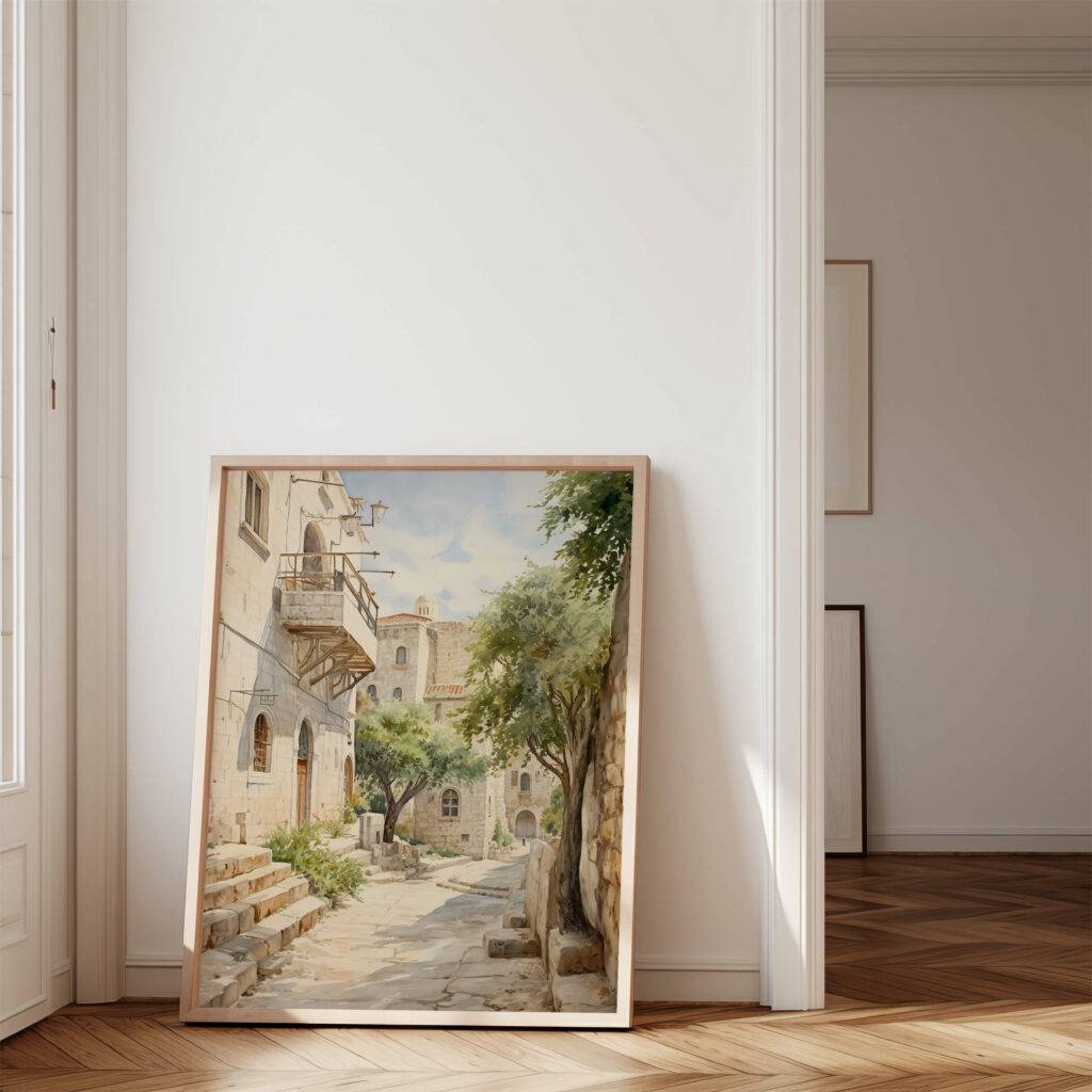 Jerusalem Watercolor Wall Art - Image 4