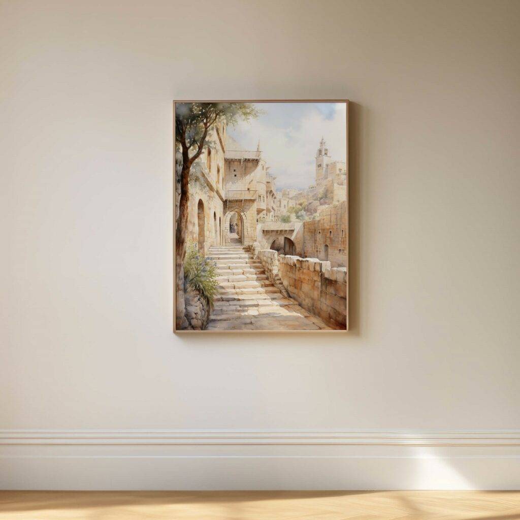 Jerusalem Watercolor Wall Art - Image 5