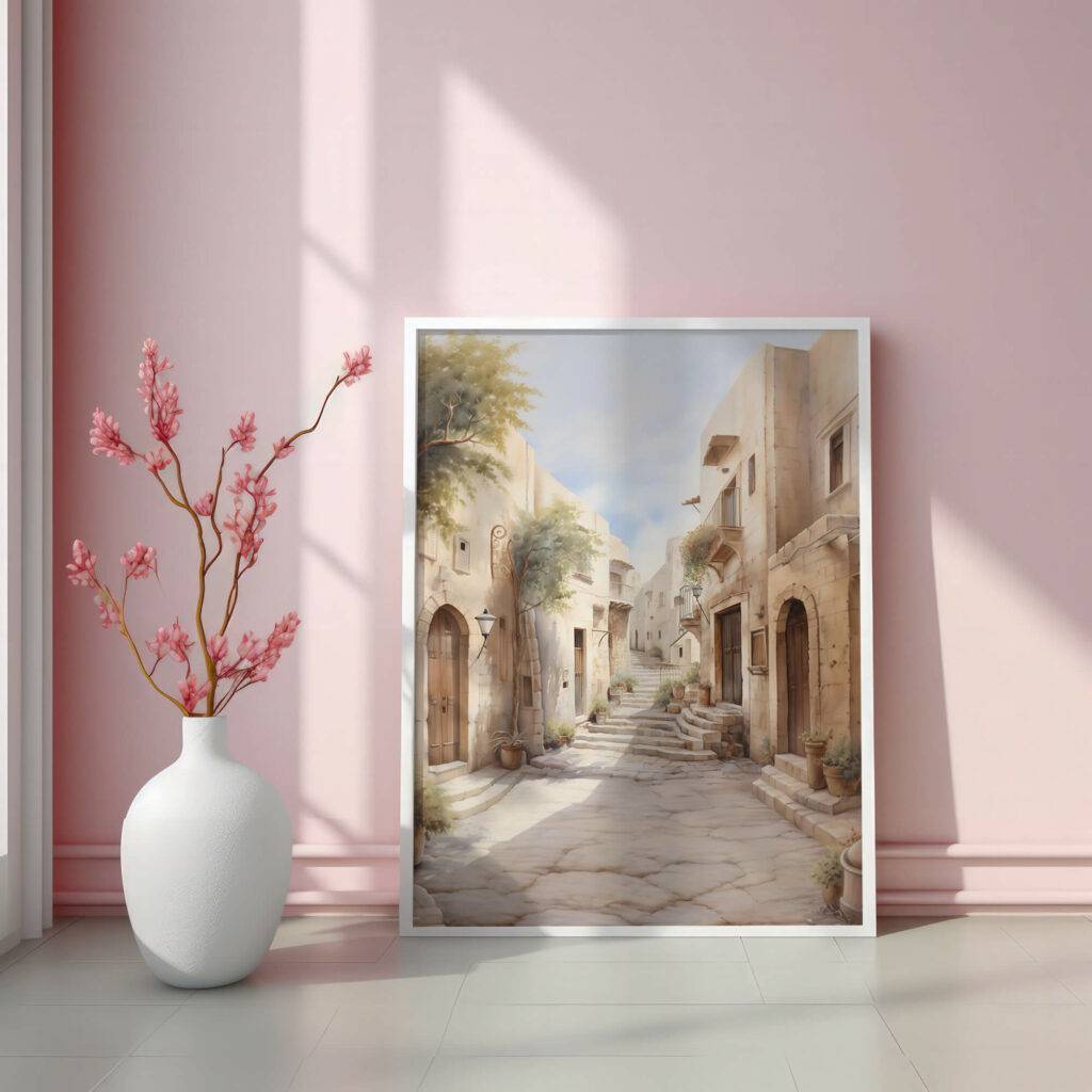 Jerusalem Watercolor Wall Art - Image 3
