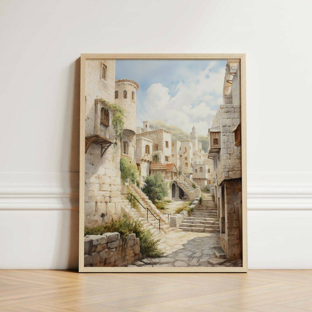 Jerusalem Watercolor Wall Art