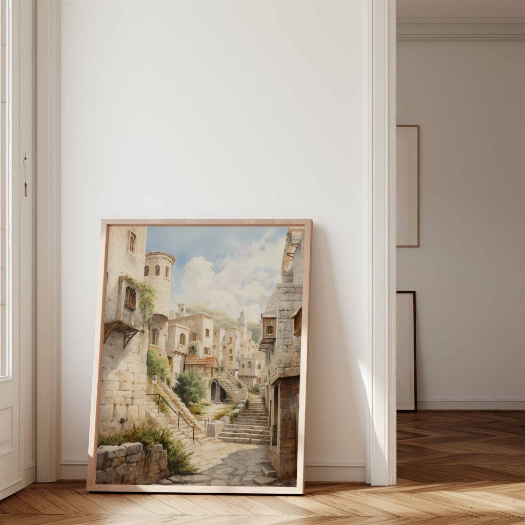 Jerusalem Watercolor Wall Art - Image 4