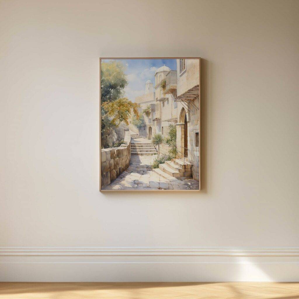 Jerusalem Watercolor Wall Art - Image 5