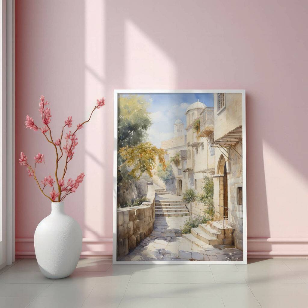 Jerusalem Watercolor Wall Art - Image 3
