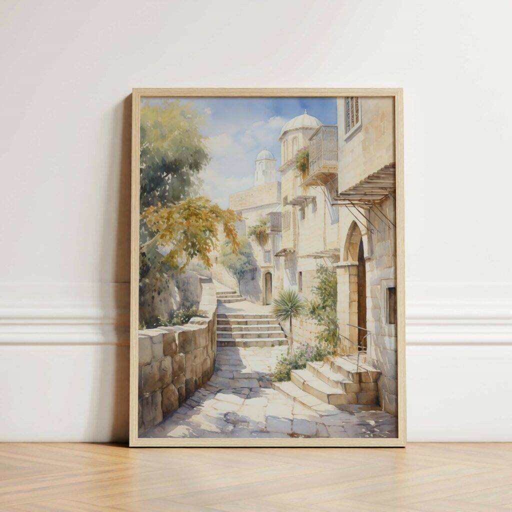 Jerusalem Watercolor Wall Art