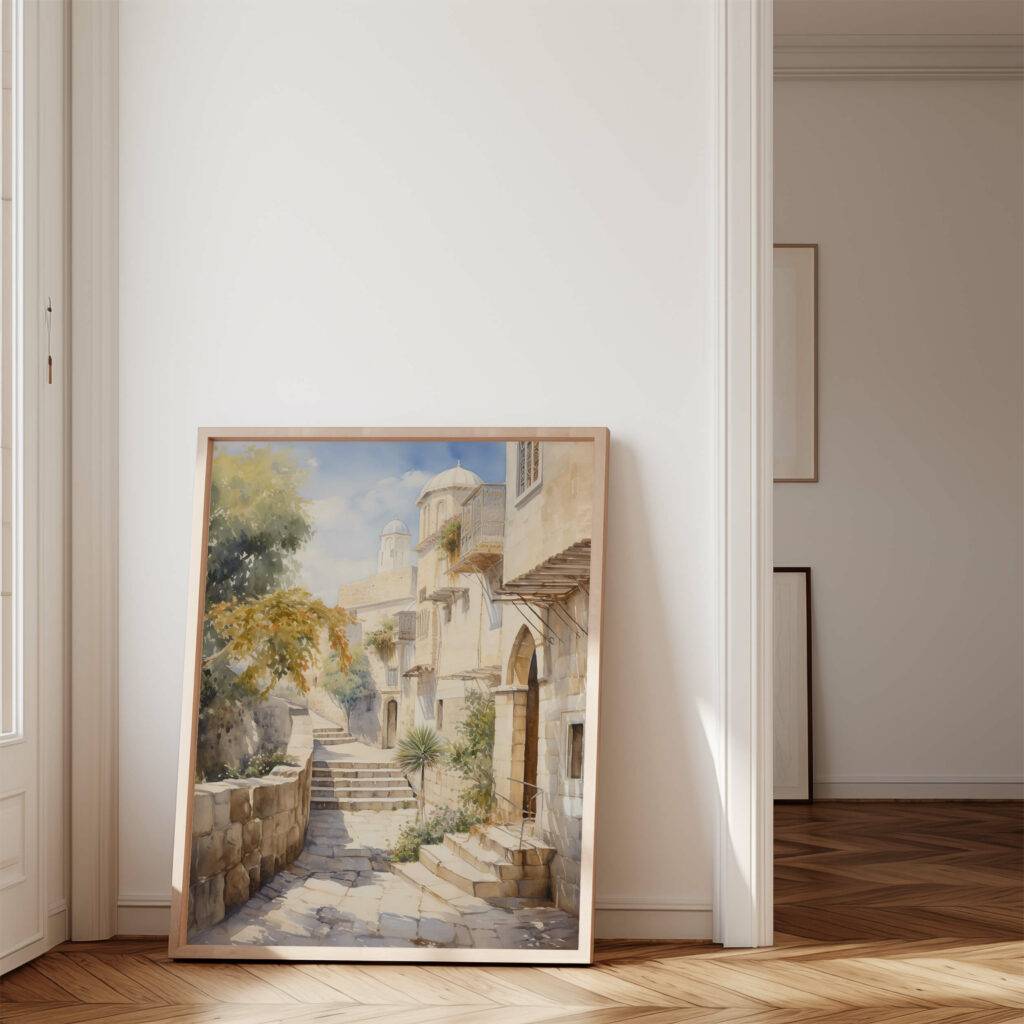 Jerusalem Watercolor Wall Art - Image 4
